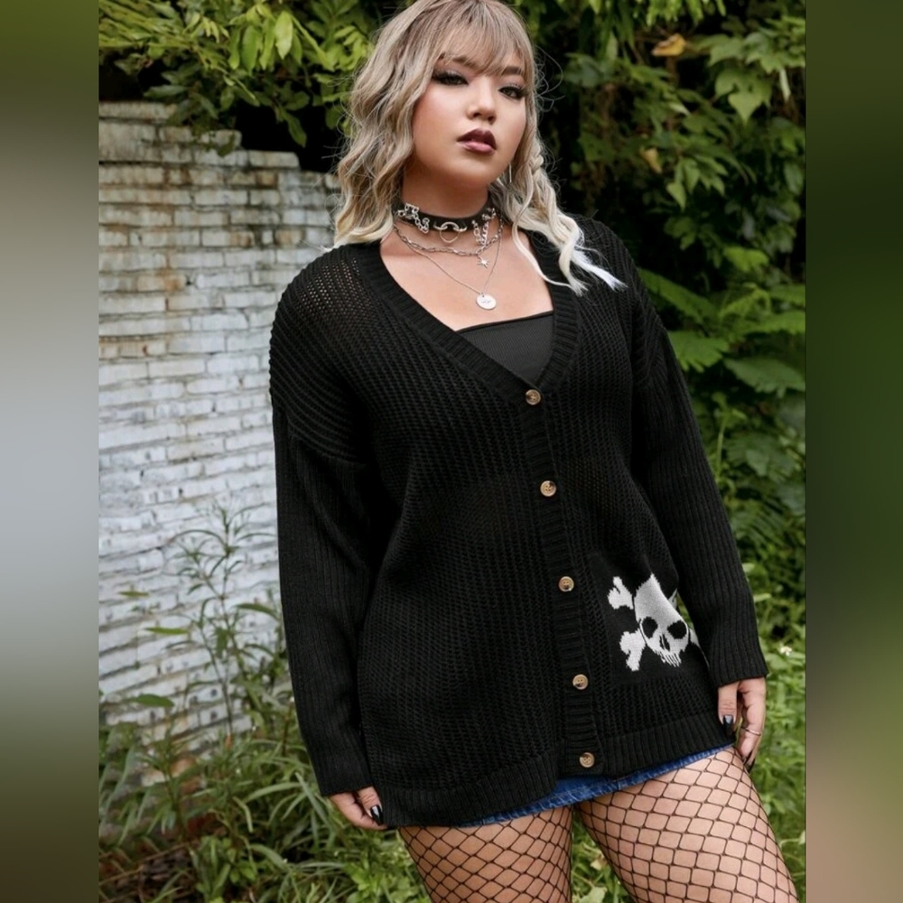 Shein Open Skull Cardigan 0X